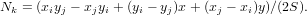 Nk = (xiyj − xjyi +(yi − yj)x+ (xj − xi)y)∕(2S).  