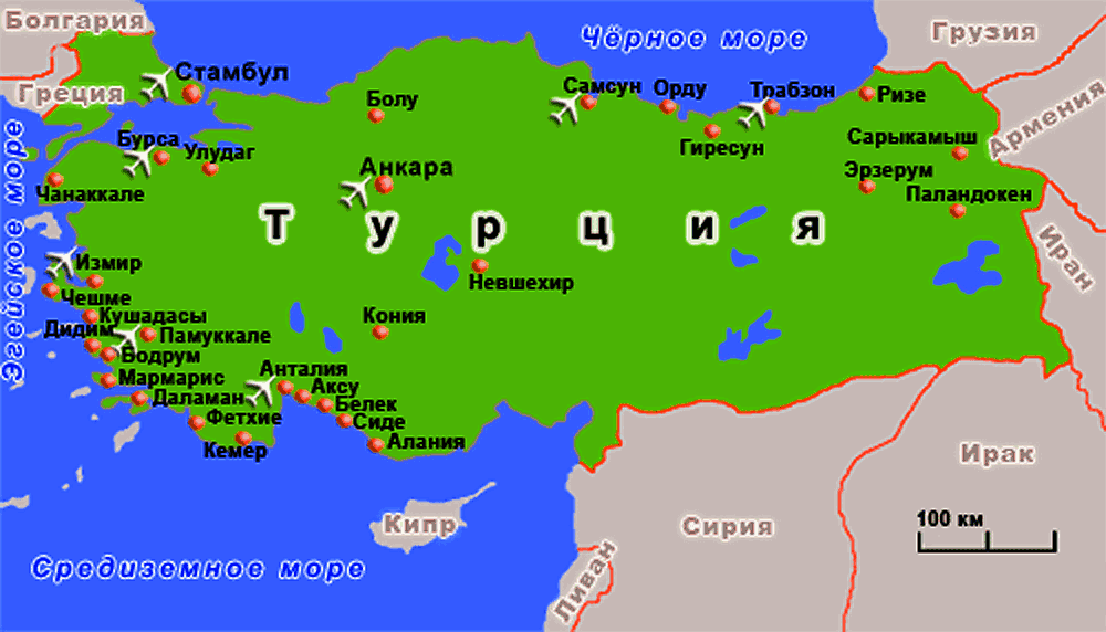Карта Турции