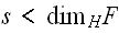 $s<\dim _{H}F$