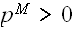 $p^{M}>0$