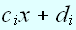 $c_{i}x+d_{i}$