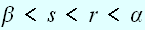 $\beta <s<r<\alpha $