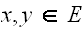 $x,y\in E$